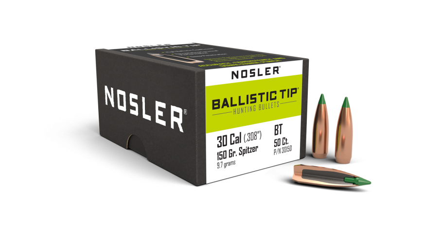 Куршуми Nosler Ballistic Tip Hunting .30 cal, dia .308, 150gr