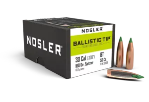 Куршуми Nosler Ballistic Tip Hunting .30 cal, dia .308, 168gr