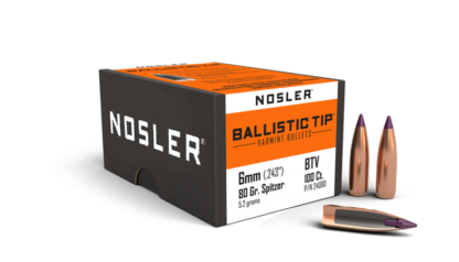 Куршуми Nosler Ballistic Tip Varmint 6mm, dia .243, 80grs